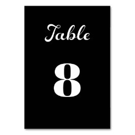 Numéro De Table Script moderne Flair minimaliste Mariage noir