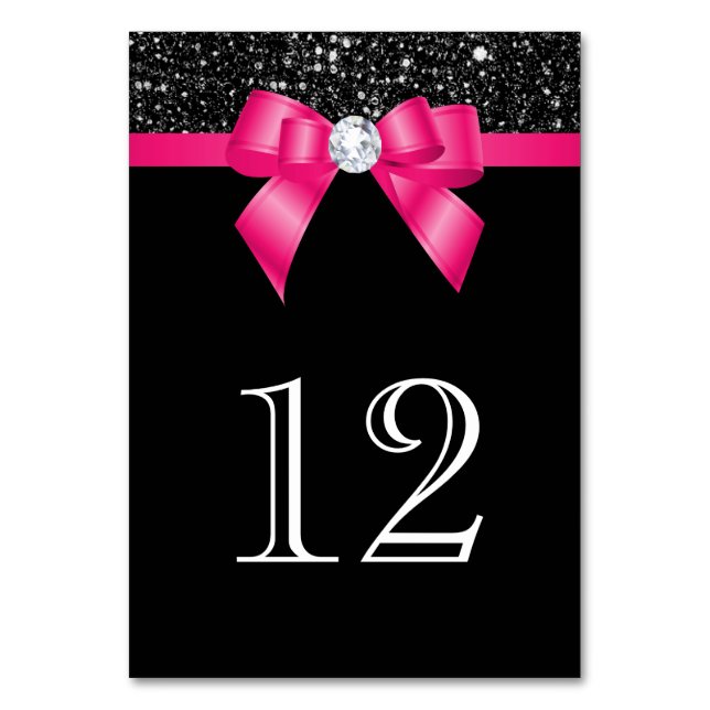 Numéro De Table Séquences noires Bow rose chaud (Par défaut)