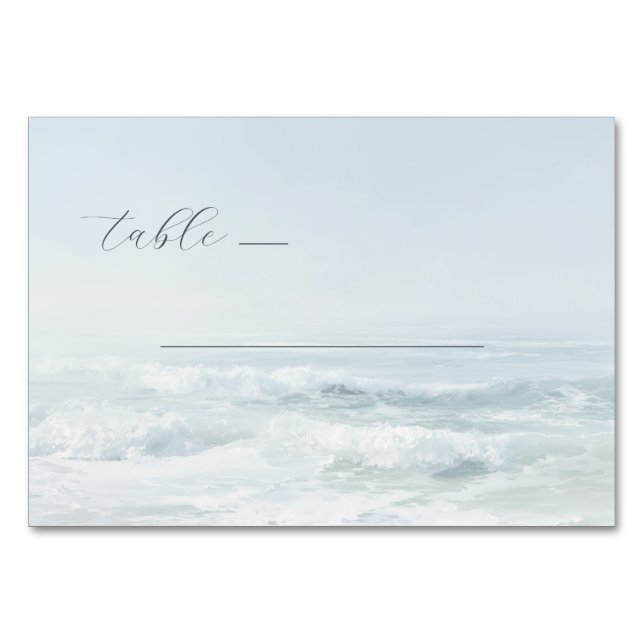 Numéro De Table Serene Blue Ocean Waves (Devant)