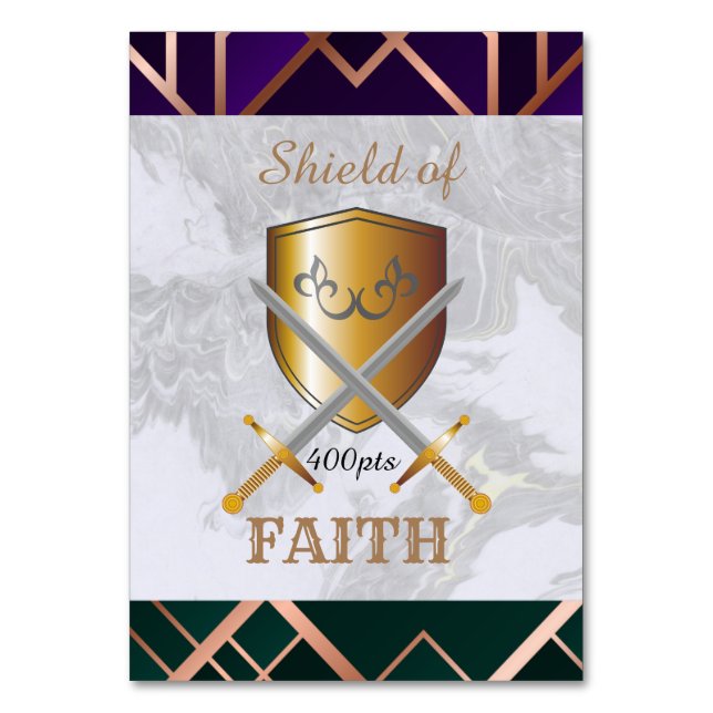 Numéro De Table Shield of Faith Game Card (Dos)