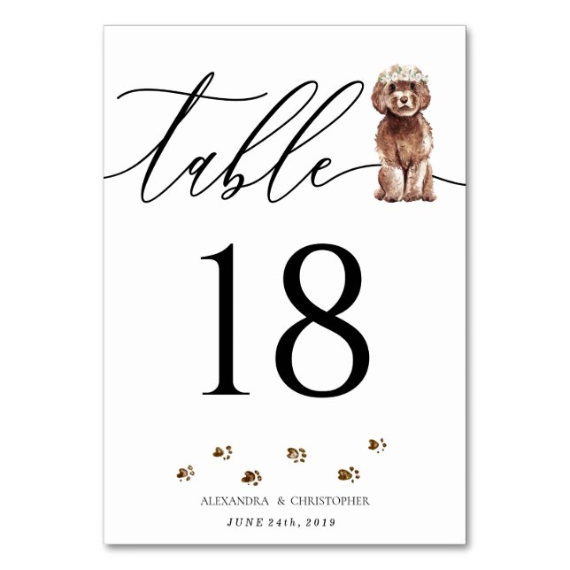 Numéro De Table Signature du Mariage de chiot Cavapoo Brown (Par défaut)