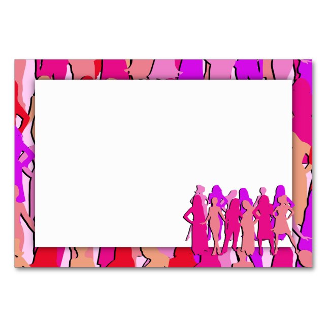 Numéro De Table Silhouette féminine rose (Dos)