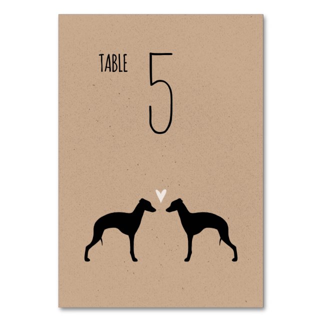 Numéro De Table Silhouettes Greyhound Italienne Réception de maria (Par défaut)
