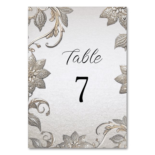Numéro de table Silver Gold Floral (Par défaut)