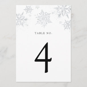 Numéro de table Silver Snowflake