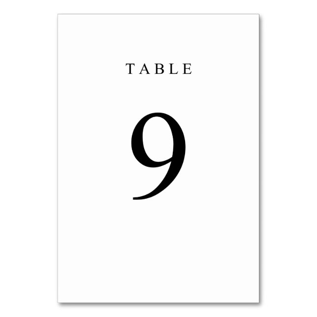 Numéro de table simple - 9 (Par défaut)