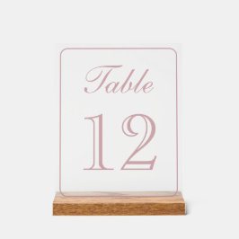 Numéro de table simple Bleu élégant