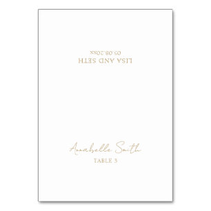 Numéro De Table Simple Gold Classic Elegant Wedding Place Card