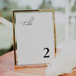 Numéro de table simple minimaliste moderne