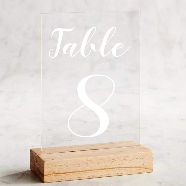 Numéro de table simple moderne (Simple Modern Cute Table Number Acrylic Sign)