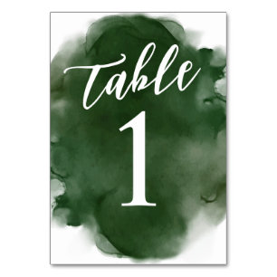 Numéro De Table Simple Moderne Aquarelle Verte
