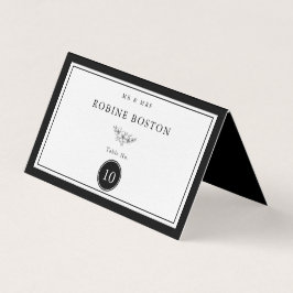 Numéro de table simple noir et blanc élégant