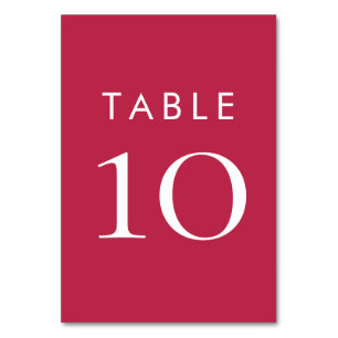 Numéro De Table Simple Typographie Magenta Mariage