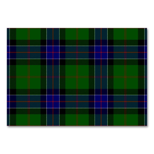Numéro De Table Sinclair tartan bleu vert plaid (Devant)