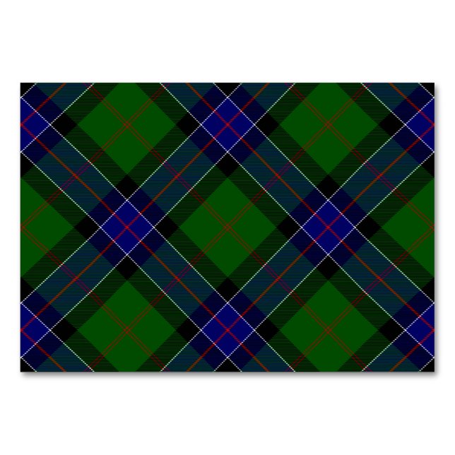 Numéro De Table Sinclair tartan bleu vert plaid (Devant)