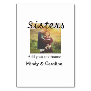 Numéro De Table Sisters besties BFF ajouter nom de la photo nom fa