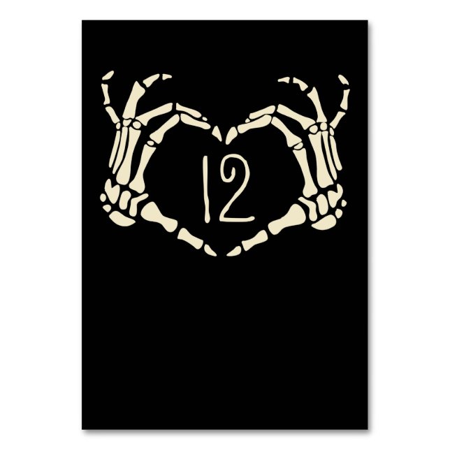 Numéro De Table Skeleton Main Forme de coeur Mariage personnalisé (Par défaut)