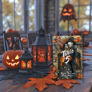 Numéro De Table Skeletons Mariages d'Halloween Bat araignée noire