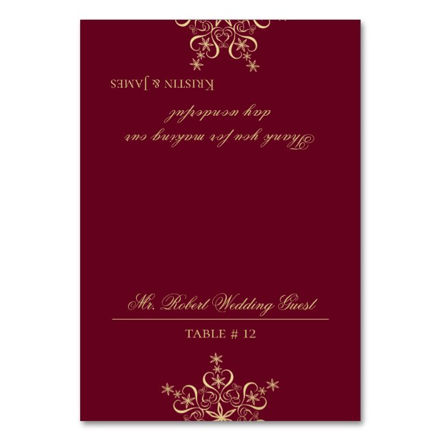 Numéro De Table Snowflake Or do-it-yourself Siège (Par défaut)