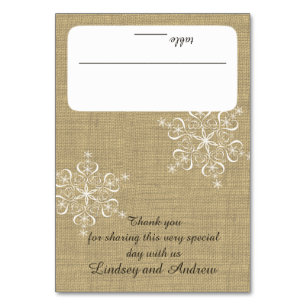 Numéro De Table Snowflakes et Burlap Sièges