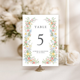 Numéro De Table Soft Pastel Ornate Spring Garden Floral Mariage