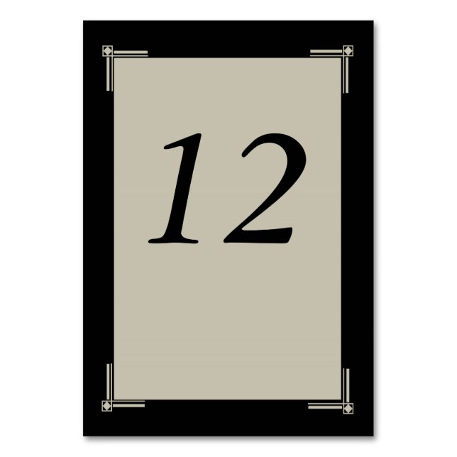 Numéro De Table Soirée du Nouvel An sophistiquée, Noir et Tan (Par défaut)