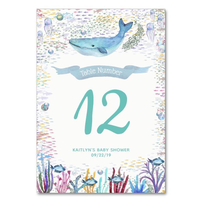 Numéro De Table Sous La Fête À Thème Océan Marin (Par défaut)