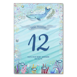 Numéro De Table Sous La Fête À Thème Océan Marin