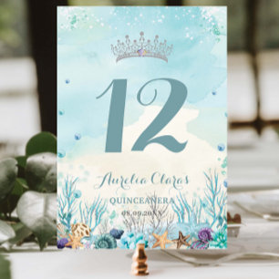 Numéro De Table Sous la mer Plage Quinceañera XV Sweet sixteen