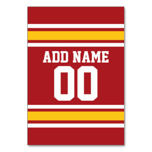 Numéro De Table Sports Team Football Jersey Nom personnalisé Numér