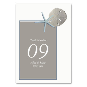 Numéro De Table Starfish and Sand Dollar - Mariage plage