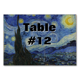 Numéro De Table Starry Night Vincent van Gogh Peinture