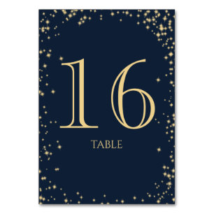 Numéro De Table Starry Sky Sparkle Navy Blue Table Numéro