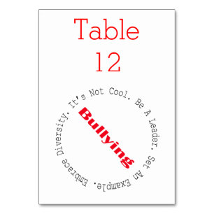 Numéro De Table Stop Bullying-Outline by Shirley Taylor