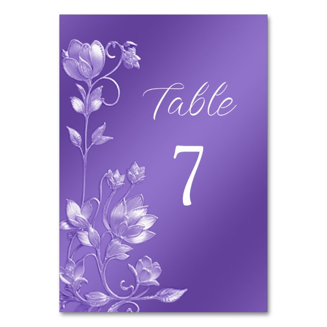 Numéro de table stylé de fleurs violettes (Par défaut)