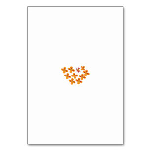 Numéro De Table Style Décoratif, Orange Mouillé, Rouge Cornell