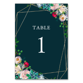 Numéro De Table Succulents & Gold Chic Wedding Programme