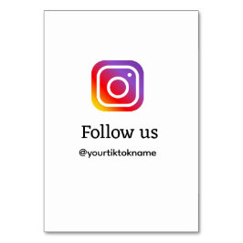 Numéro De Table suivez-nous Instagram nom d'utilisateur médias soc