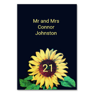 Numéro De Table SUNFLOWER Rustic Mariage Summer Party