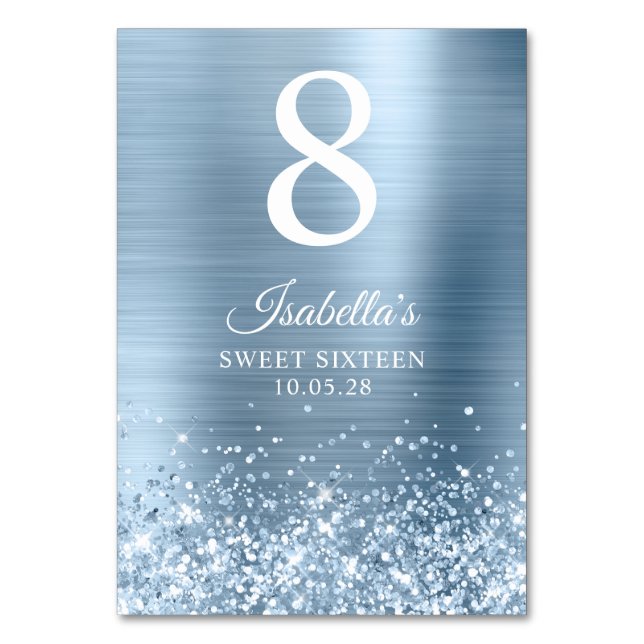 Numéro De Table Sweet sixteen bleu clair brillant (Par défaut)