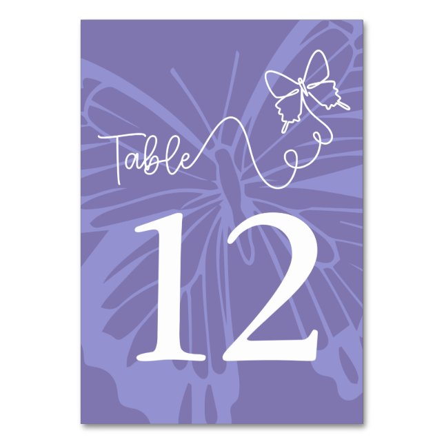 Numéro De Table Symbole de mariage Chic Purple Papillon (Par défaut)