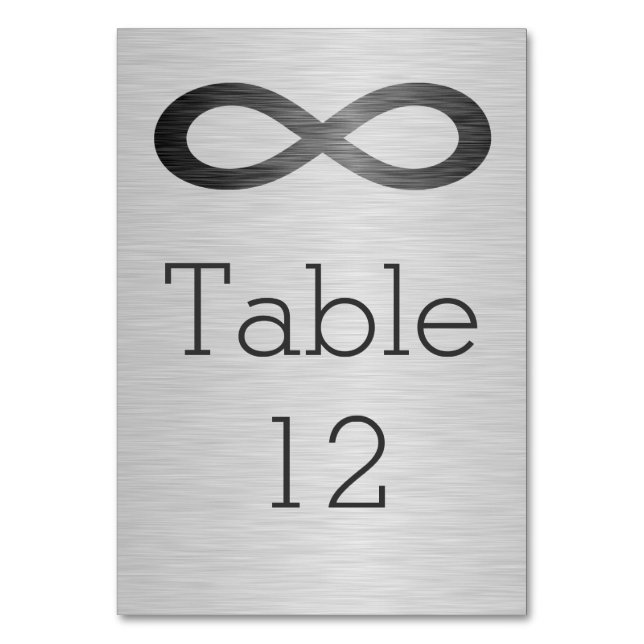 Numéro De Table Symbole d'infini sur la texture métallique de Faux (Par défaut)