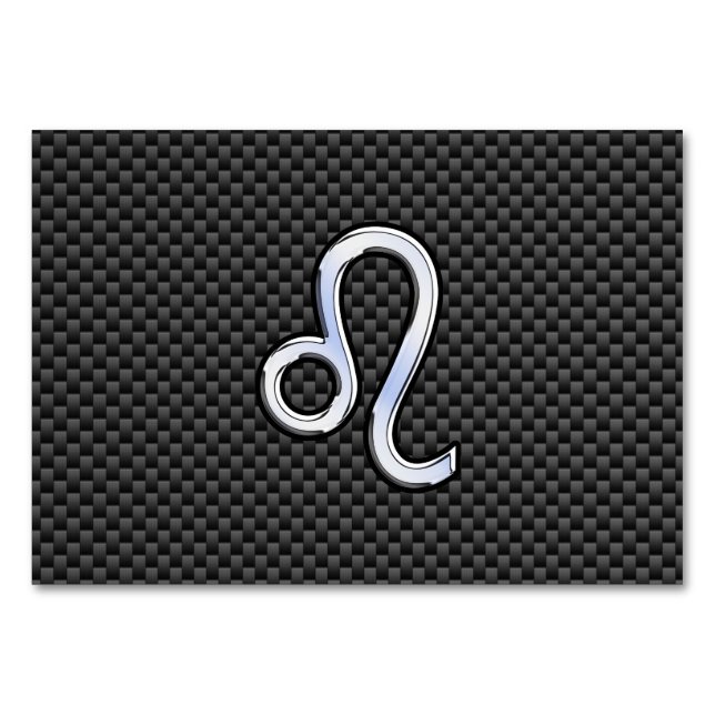 Numéro De Table Symbole Zodiaque Leo d'argent sur l'impression de  (Devant)