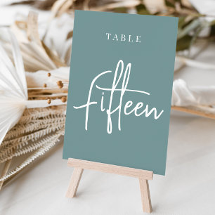 Numéro De Table Table à main Turquoise Dusty FIFTEEN