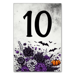 Numéro De Table Table Chauves-souris et Fleurs Numéro 10