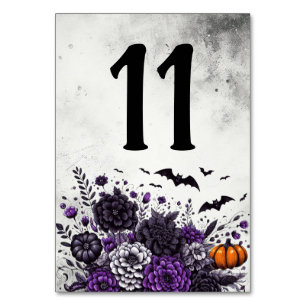 Numéro De Table Table Chauves-souris et Fleurs Numéro 11