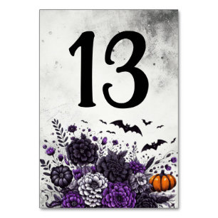 Numéro De Table Table Chauves-souris et Fleurs Numéro 13