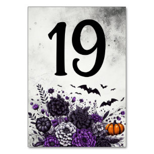 Numéro De Table Table Chauves-souris et Fleurs Numéro 19