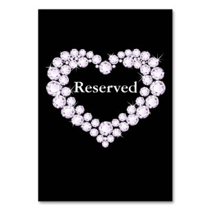 Numéro De Table Table coeur en diamant noir et blanc mariage réser