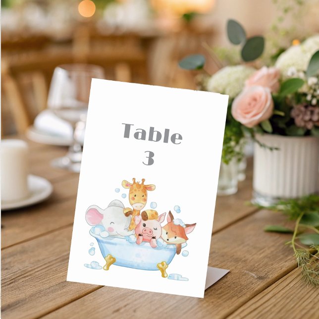Numéro De Table Table de Baby shower des animaux de bois (Créateur téléchargé)